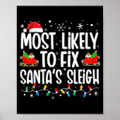 Poster Most Likely To Fix Santa's Sleigh Family Matching (Devant)