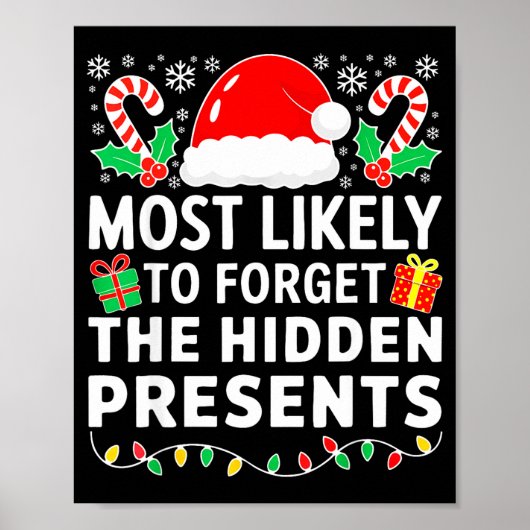 Poster Most Likely To Forget The Hidden Shirt Christmas  (Devant)