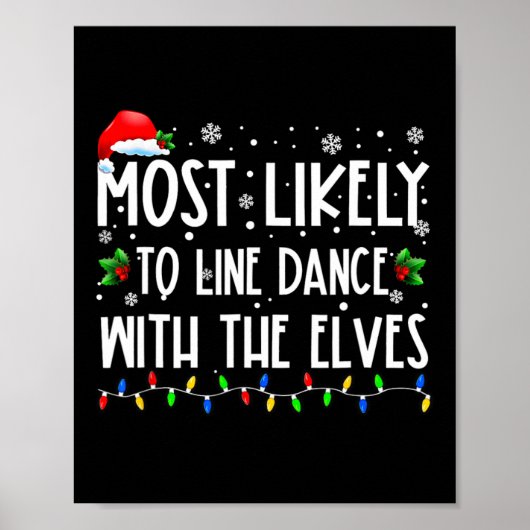 Poster Most Likely To Line Dance With Elves Christmas Dan (Devant)
