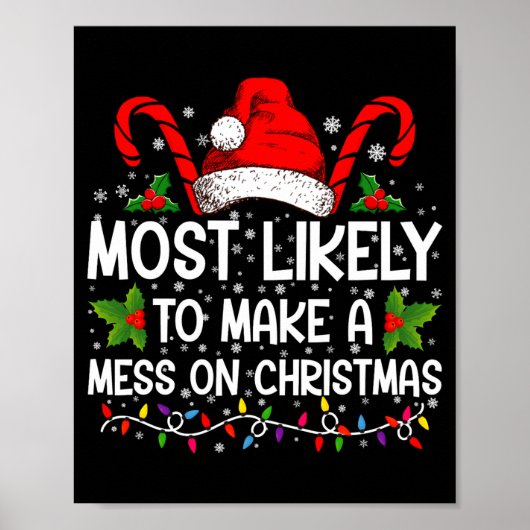 Poster Most Likely To Make A Mess On Christmas (Devant)