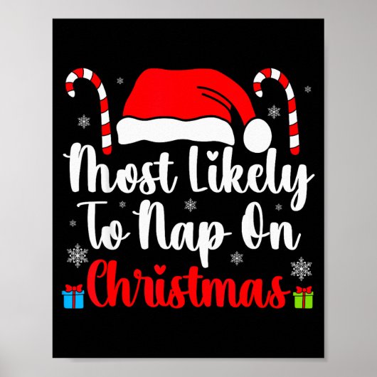 Poster Most Likely To Nap On Christmas Family Funny Match (Devant)
