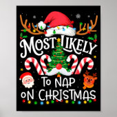 Poster Most Likely To Nap On Christmas Family Matching Ch (Devant)
