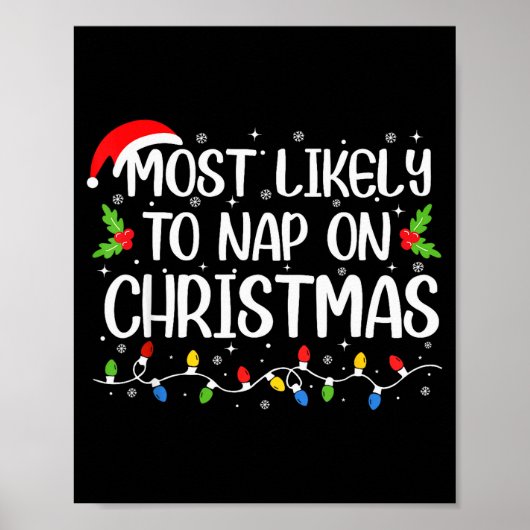 Poster Most Likely To Nap On Christmas Funny Family Match (Devant)