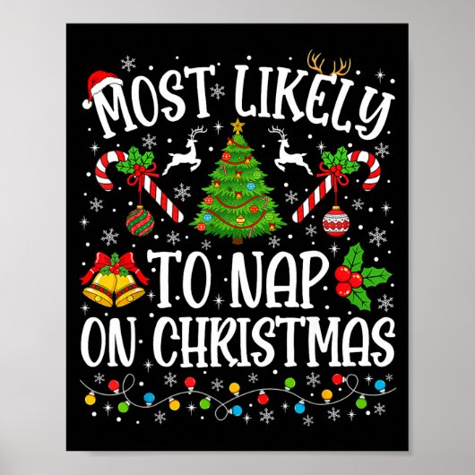 Poster Most Likely To Nap On Christmas Funny Family Match (Devant)