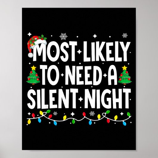 Poster Most Likely To Need A Silent Night Family Matching (Devant)