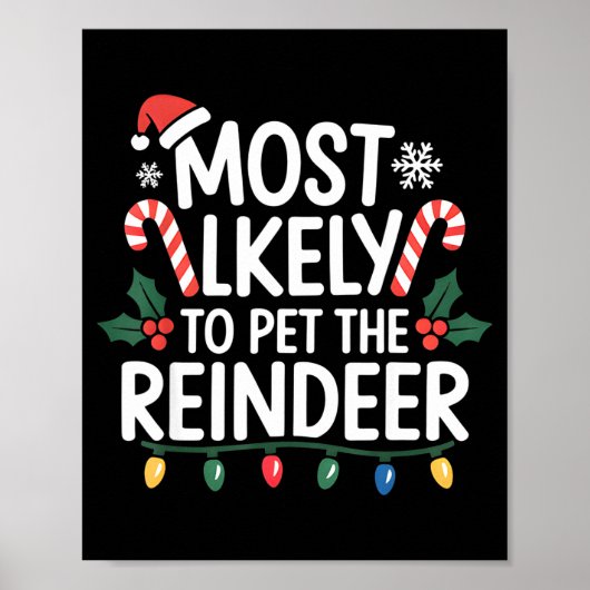 Poster Most Likely To Pet The Reindeer Christmas Matching (Devant)