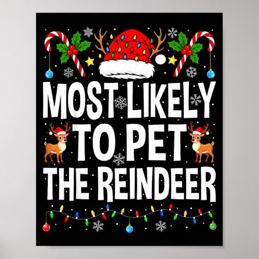 Poster Most Likely To Pet The Reindeer Family Matching Ch (Devant)