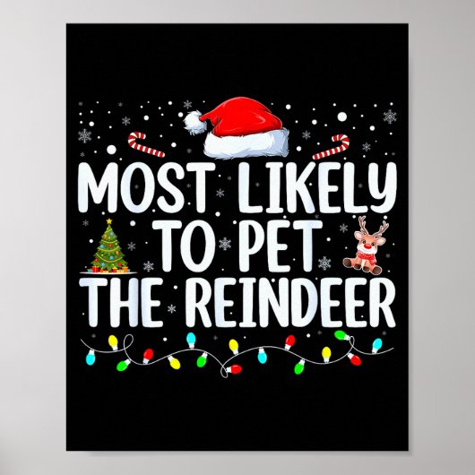 Poster Most Likely To Pet The Reindeer Funny Family Chris (Devant)