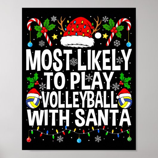 Poster Most Likely To Play Volleyball With Christmas Voll (Devant)