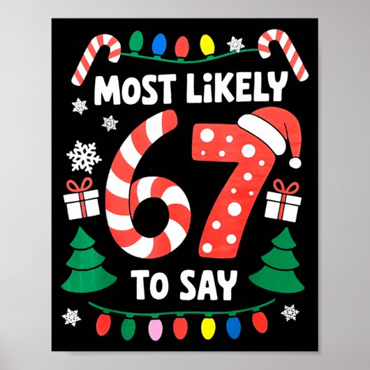 Poster Most Likely To Say 67 Six Seven Funny Christmas Me (Devant)