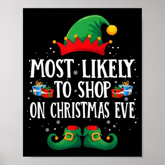 Poster Most Likely To Shop On Christmas Eve Matching Chri (Devant)