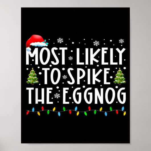 Poster Most Likely To Ske The Eggnog Matching Christmas  (Devant)