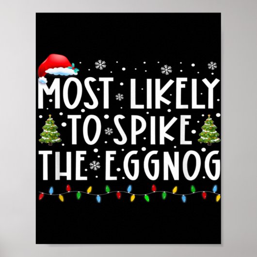 Poster Most Likely To Ske The Eggnog Matching Christmas T (Devant)