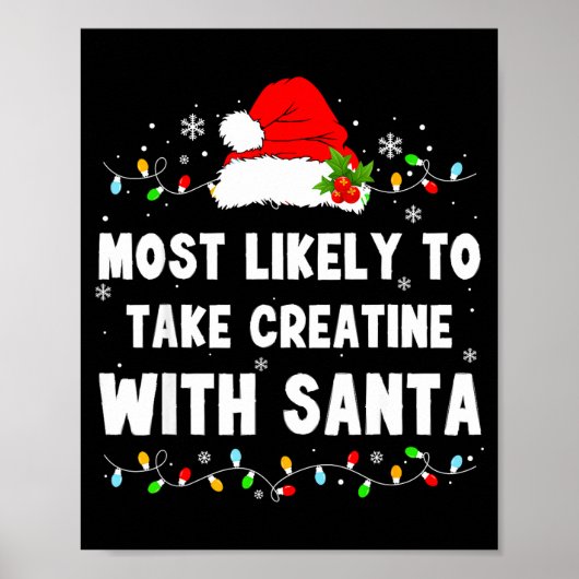 Poster Most Likely To Take Creatine With Santa  (Devant)