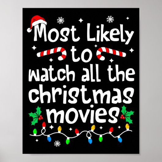 Poster Most Likely Watch All The C-hristmas Movies Matchi (Devant)