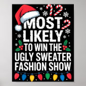 Poster Most Likely Win Ugly Sweater Party Humor Holiday L (Devant)