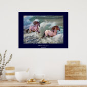 Poster Mostang espagnol Chevaux et Surf de plage Art Impr (Cuisine)