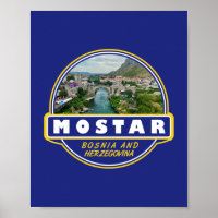 Mostar Bosnie-Herzégovine Voyage Art Emblem