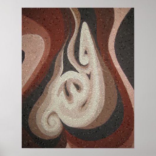 Poster Mot arabe (Allah) Dieu dans une finition mosaïque  (Devant)