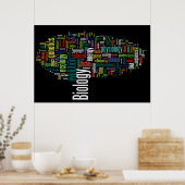 Poster Mot de biologie No 5 Noir (Cuisine)