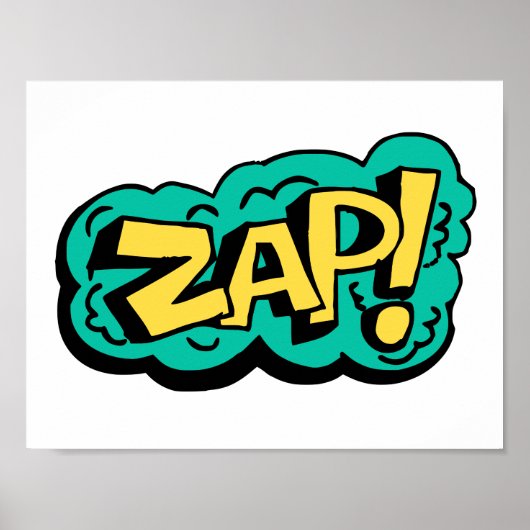 Poster mot de bulle de parole ZAP, illustration dessinée (Devant)