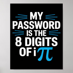 Poster Mot de passe drôle disant humour mathématique sarc
