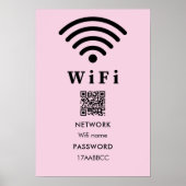 Poster Mot de passe du code QR Wifi | Analyser Pour Conne (Devant)