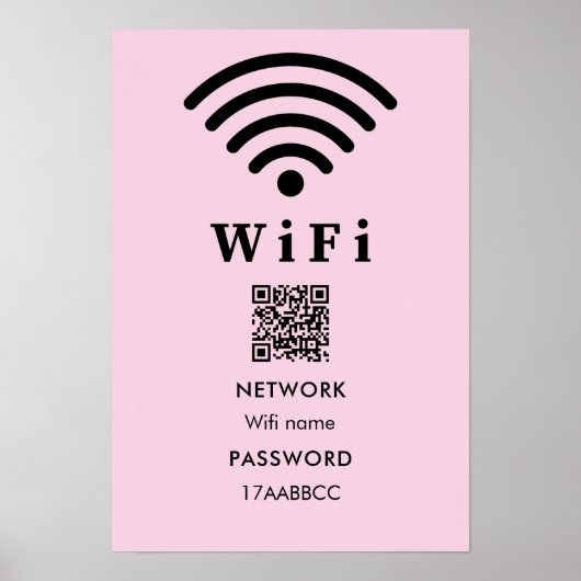 Poster Mot de passe du code QR Wifi | Analyser Pour Conne (Devant)