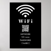 Poster Mot de passe du code QR Wifi | Analyser Pour Conne (Devant)
