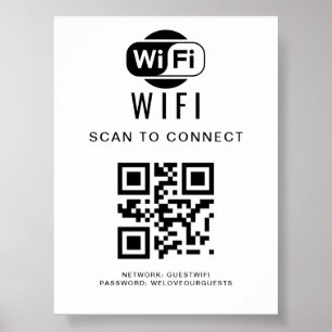 Poster Mot de passe Wifi   Analyse du code QR pour se con