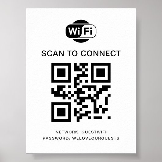 Poster Mot de passe Wifi | Analyse du code QR pour se con (Devant)
