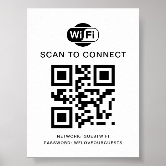 Poster Mot de passe Wifi | Analyse du code QR pour se con (Devant)