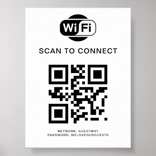 Poster Mot de passe Wifi | Analyse du code QR pour se con (Devant)