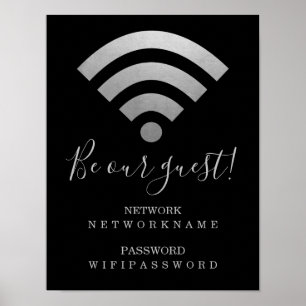 Poster Mot de passe Wifi et réseau personnalisé