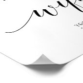 Poster Mot de passe Wifi Mariage Black Elegant Typographi (Coin)