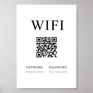 Poster Mot de passe Wifi minimal signer avec l'affiche de