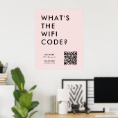 Poster Mot de passe Wifi | Quel est le code WiFi ? Code Q (Bureau à domicile)