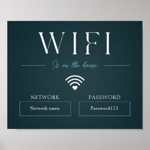 Poster Mot de passe Wifi vert et connexion réseau