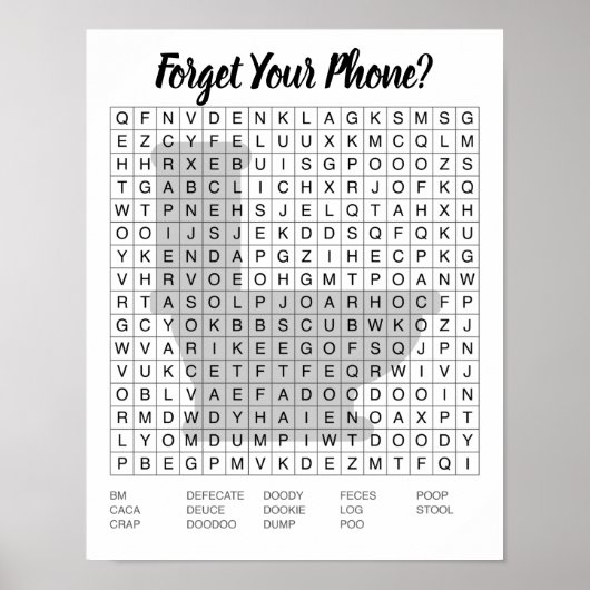 Poster Mot de recherche de salle de bain (Devant)