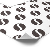 Poster Mot Motif de cadre pour fèves de café funky (Coin)