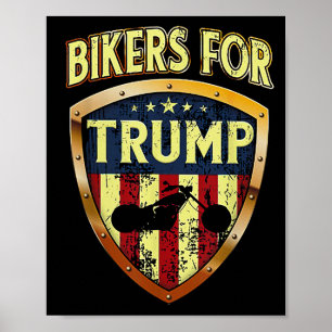Poster Motards pour Trump cadeau drôle de motard Motards