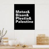 Poster Motaz & Bisan & Plestia & Palestine - presse libre (Cuisine)