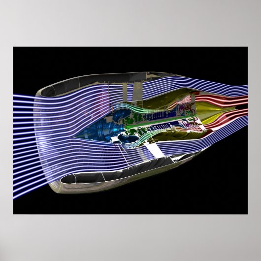 Poster Moteur à réaction CFM56-5 Turbofan (Devant)