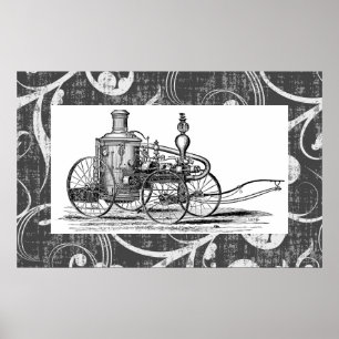 Poster Moteur à vapeur Steampunk