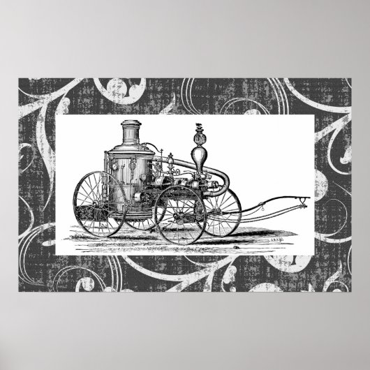 Poster Moteur à vapeur Steampunk (Devant)