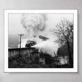 Poster Moteur À Vapeur Traversant Un Pont (Devant)