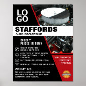 Poster Moteur automobile, concessionnaire automobile Publ (Devant)