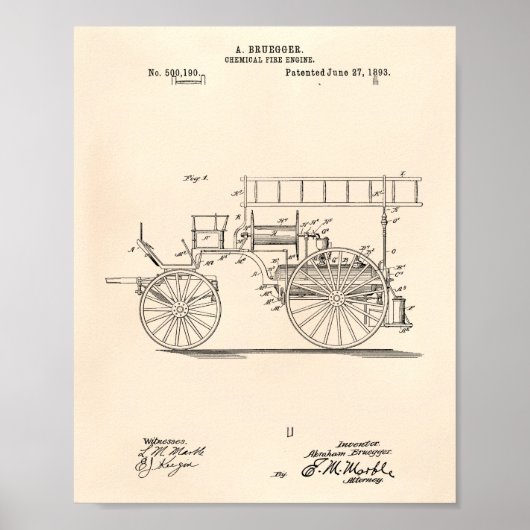 Poster Moteur de feu chimique 1893 Brevet Art vieux poivr (Devant)