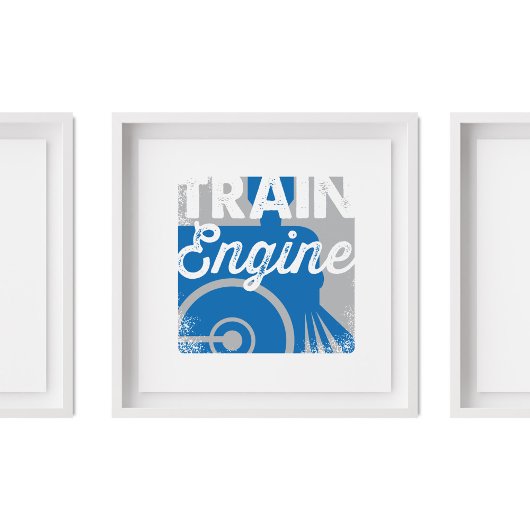 Poster Moteur de train | Art de la crèche pour enfants