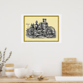 Poster Moteur d'incendie vintage (Cuisine)